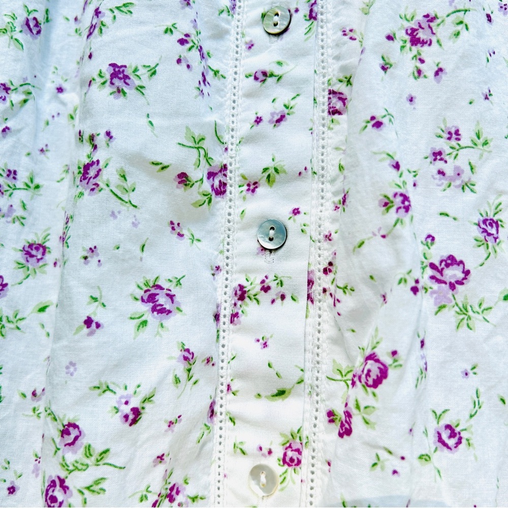 Rachel Ashwell Ditzy Floral Cotton Chic Cottage French Country Babydoll Chemise - Picture 7 of 7